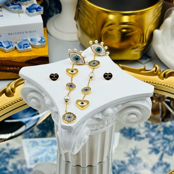 🆕 KATE SPADE 🧿 NWT Evil Eye Linear Earrings - Picture 6 of 15